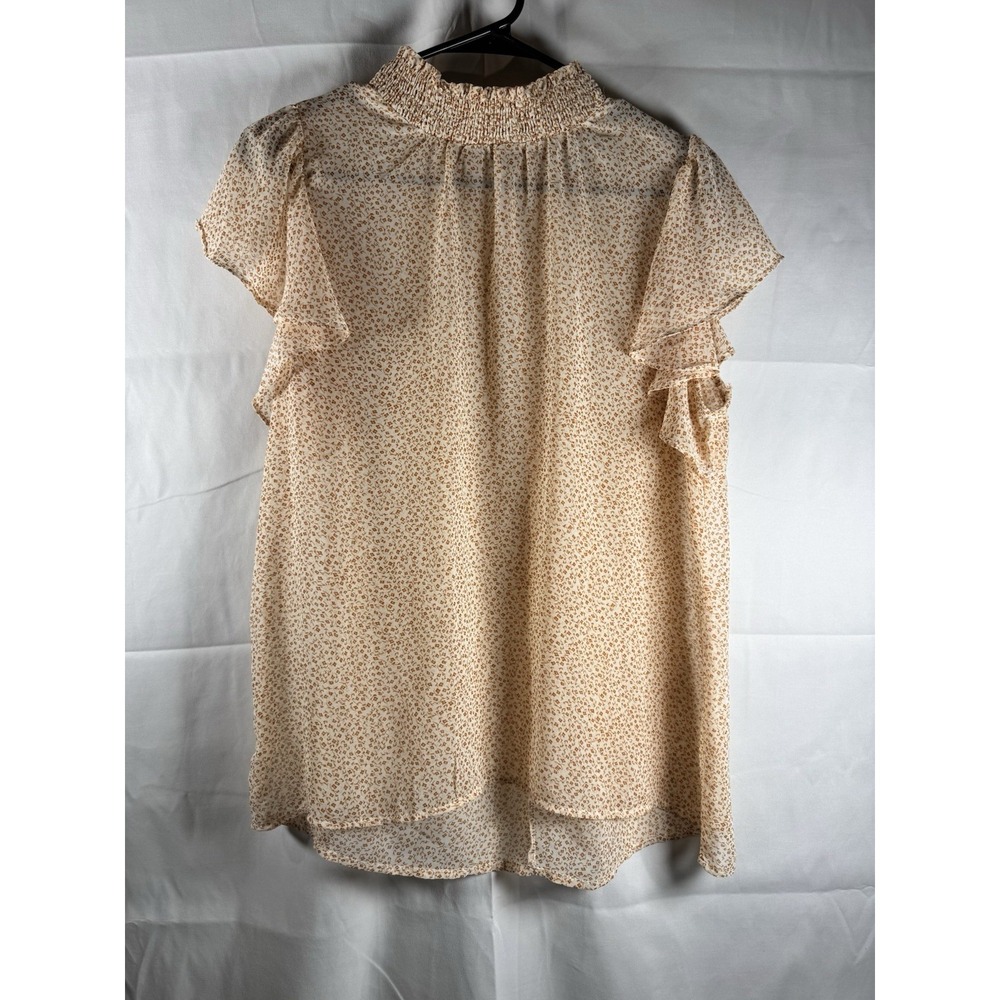 Hayden Los Angeles Women's Smock-neck Sheer Blouse Size Large‎